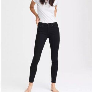Rag & Bone Cate Mid-Rise Skinny black jeans denim 28